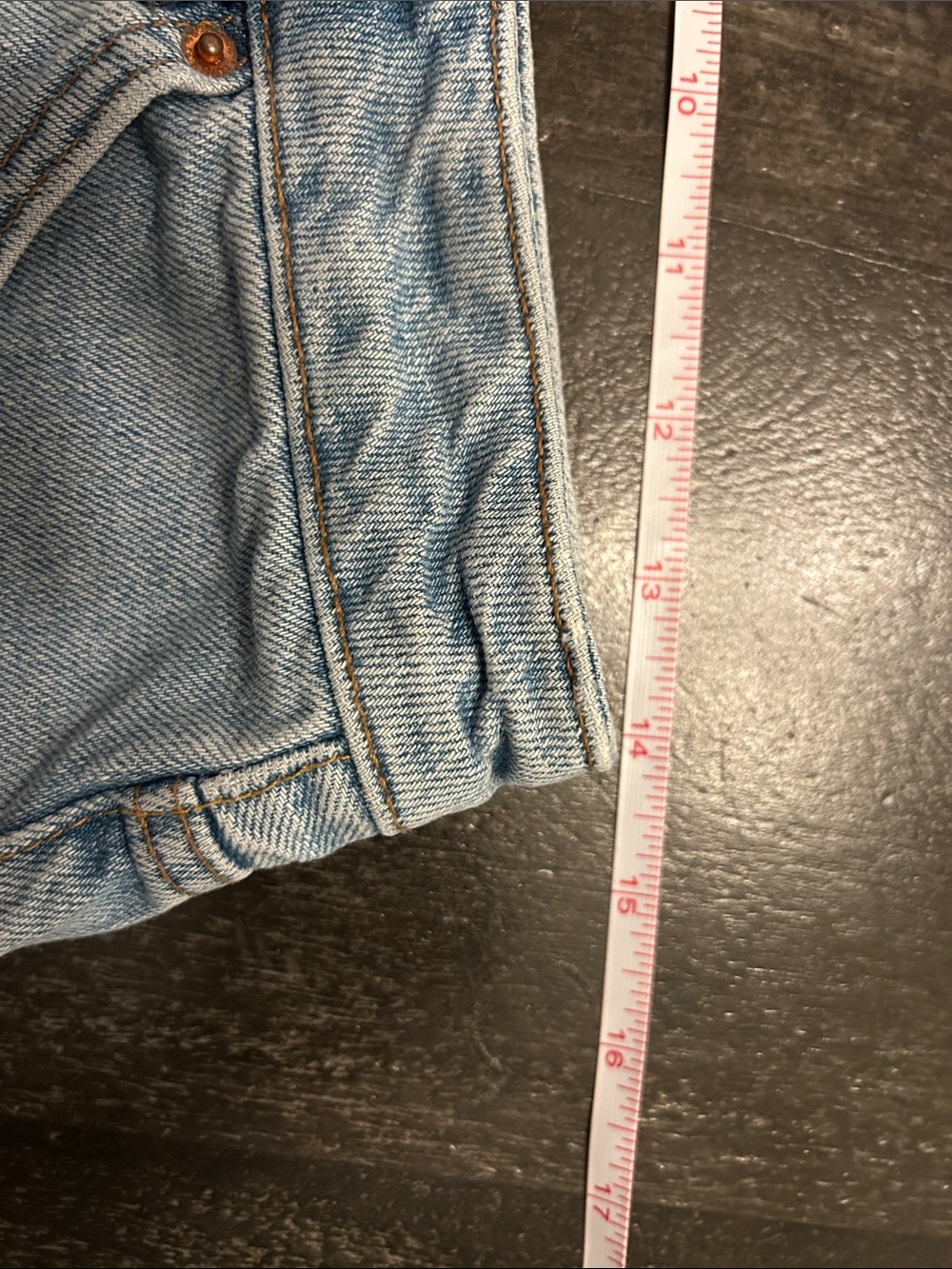 Topshop Light Blue Frayed Hem Denim Shorts - Picture 6 of 6